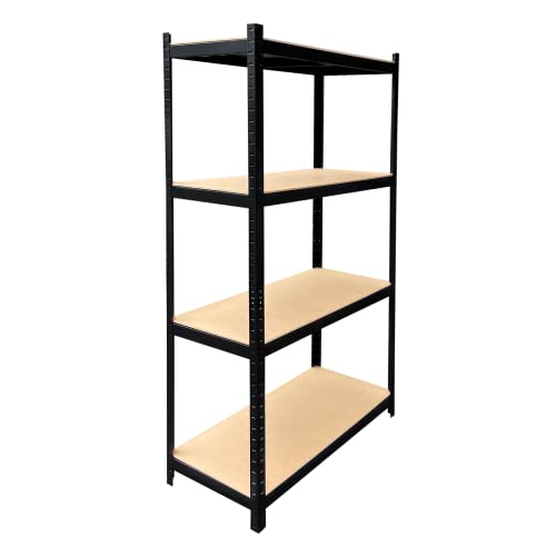 4-Tier Storage Shelf 63" Hx32 Wx16 D Heavy Duty Shelving for Garage, Basement, Utility Shed, Workshop (Black)