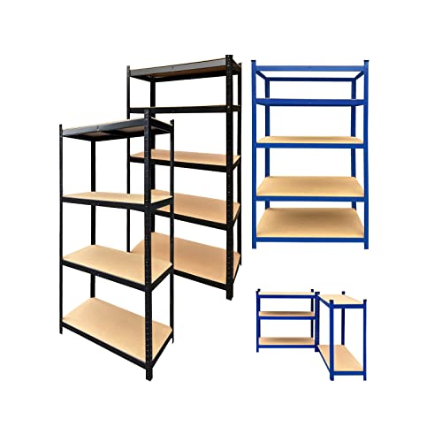 Huini Storage Shelving Utility Storage Shelves Metal Shelving Units Adjustable Bookcases,63" Hx32 Wx16 D , 4 Tier, Black