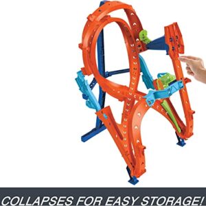 Hot Wheels Toy Car Track Set with Figure-8 Jump & 1:64 Scale Car, 2-Ft Tall Track, Connects to Other Sets