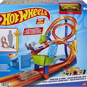 Hot Wheels Toy Car Track Set with Figure-8 Jump & 1:64 Scale Car, 2-Ft Tall Track, Connects to Other Sets