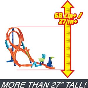 Hot Wheels Toy Car Track Set with Figure-8 Jump & 1:64 Scale Car, 2-Ft Tall Track, Connects to Other Sets