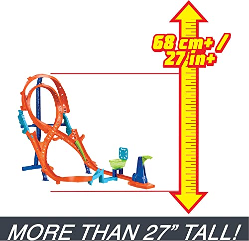 Hot Wheels Toy Car Track Set with Figure-8 Jump & 1:64 Scale Car, 2-Ft Tall Track, Connects to Other Sets