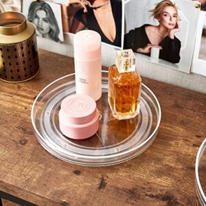 iDesign The Sarah Tanno Collection 9” Lazy Susan Spinning Cosmetic Organizer, Made of Recycled Plastic, Clear