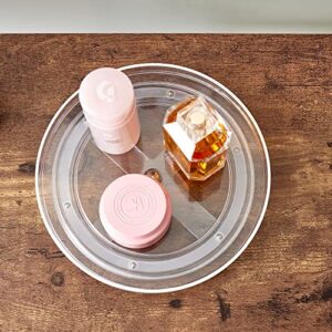 iDesign The Sarah Tanno Collection 9” Lazy Susan Spinning Cosmetic Organizer, Made of Recycled Plastic, Clear