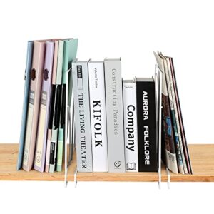 Shelf Dividers for Closet Organization Closet Shelf Divider for Wood Shelves Metal Closet Shelf Separators for Clothes Book Wardrobe, 6 Pack (White)