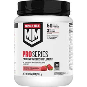 muscle milk pro series protein powder, strawberry, 2 pounds (pack of 1)