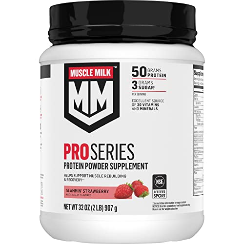 Muscle Milk Pro Series Protein Powder, Strawberry, 2 Pounds (Pack of 1)