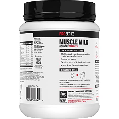 Muscle Milk Pro Series Protein Powder, Strawberry, 2 Pounds (Pack of 1)