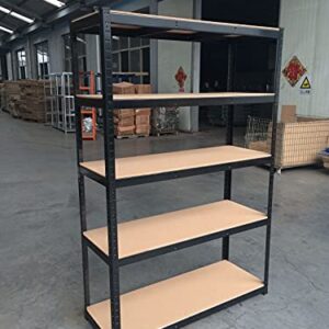 Autofather 5-Tier Adjustable Storage Shelving Unit Heavy Duty Organizing Shelf Metal Utility Rack Boltless Shelves for Kitchen, Pantry, Closet, Garage, Office, 29" W x 12" D x 66" H, Black
