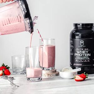 LIVE FIT Whey Protein Isolate Powder,32g of Protein, Collagen, Probiotics, Strawberry Cheesecake,100% Grassfed Whey Protein, Keto Friendly, Sugar-Free, Great for Post-Workout,1.5g Net Carbs