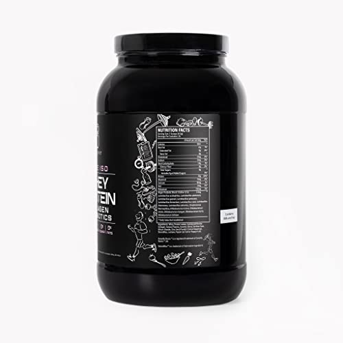 LIVE FIT Whey Protein Isolate Powder,32g of Protein, Collagen, Probiotics, Strawberry Cheesecake,100% Grassfed Whey Protein, Keto Friendly, Sugar-Free, Great for Post-Workout,1.5g Net Carbs