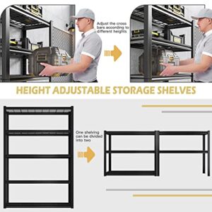 REIBII Garage Shelving Heavy Duty Loads 2000LBS, 72" Garage Storage Shelves Heavy Duty Shelving, Adjustable 5 Tier Metal Shelves for Storage Shelving,Garage Shelves Utility Shelf Rack,72"H*35.5"W*16"D