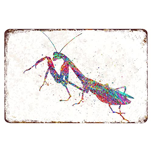 Metallic Wall Art Decor Metal Abstract Art Wall Decor Praying Mantis Poster Insect Print Picture Abstract Praying Mantis Art Wall Decor Gift Metal Wall Art Decor,12X16 In/30X40Cm Metal Art Wall Decor