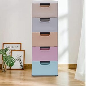 stackable vertical clothes storage tower, plastic 5-drawers dresser storage cabinet, modern plastic drawers dresser closet drawers organizer with wheels for home, bedroom furniture (type 4)