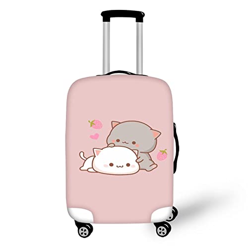 DISNIMO Cute Cat Luggage Cover for Kids Elastic Suitcase Covers for Travel Washable Baggage Covers Anti-scratch Suitcase Protector for Trunk Case Apply to 25-28 Inch Luggage