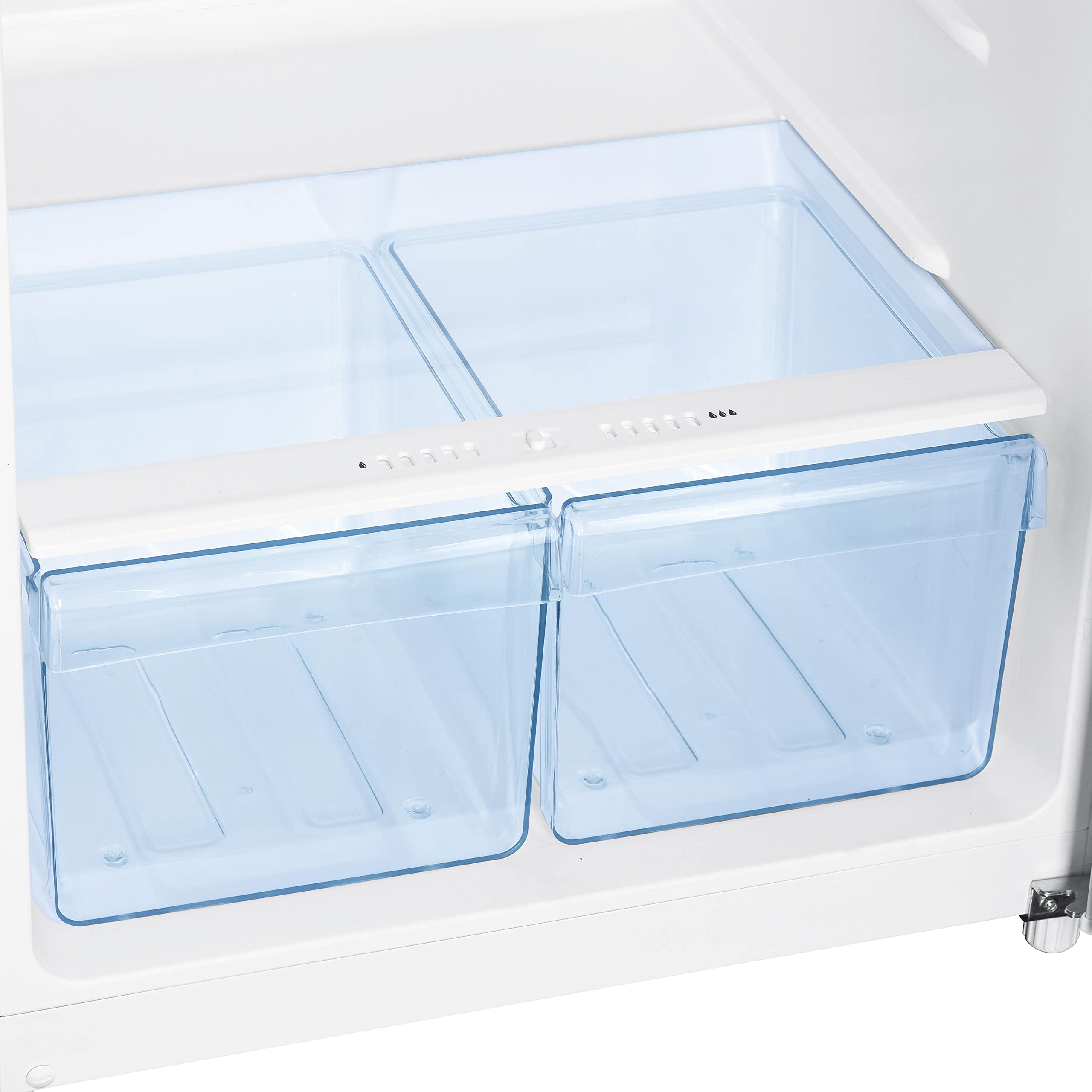 Magic Cool MCR10SI Apartment Refrigerator Freestanding Slim Design Full Fridge with Top Freezer for Condo, House, Small Kitchen Use, Metallic