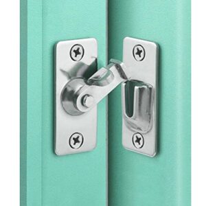 90 degree locking privacy lock sliding barn door latch right angle door clasp cam lock (2 pack silver)