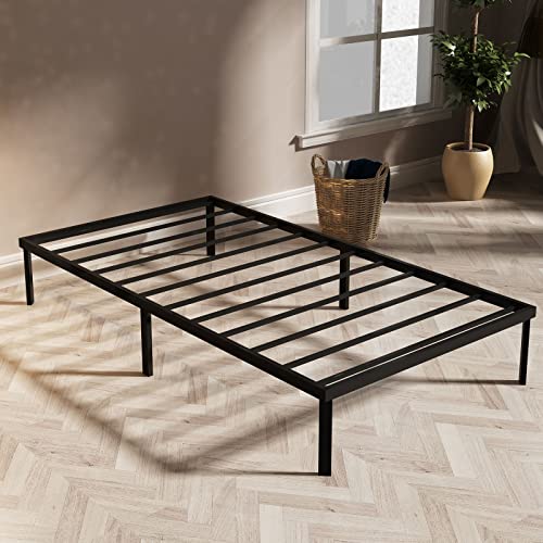 MBQQ Metal Bed Frame with Metal Slat Support / Platform Bed Frame/ Mattress Foundation / No Box Spring Needed / Sturdy Steel Structure,Twin