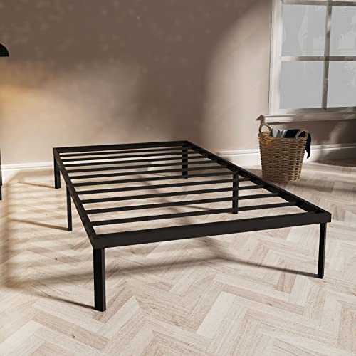 MBQQ Metal Bed Frame with Metal Slat Support / Platform Bed Frame/ Mattress Foundation / No Box Spring Needed / Sturdy Steel Structure,Twin