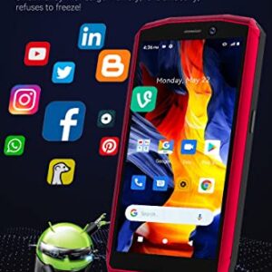 CUBOT Pocket 4.0 inch Mobile Phone, 4G Smartphone SIM Free Phones Unlocked, Android 11 Small Phone,16MP Camera,3000mAh,4GB+64GB/128GB Extension,Face ID/NFC/GPS (Black+Red)