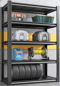 reibii 72" garage shelving heavy duty garage storage shelves load 2000lbs, wide heavy duty shelving, adjustable 5-tier metal shelving for garage,large garage shelves ＆ utility shelf,72" h x40 w x18 d