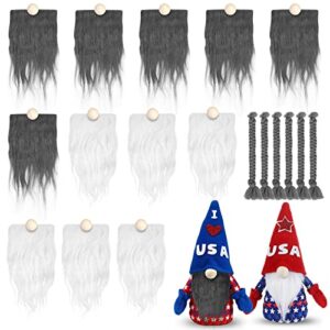 apodess 18 pcs precut gnome beard,independence day gnome faux fur costume beard handmade dwarf beard for crafts 4th of july patriotic halloween fall christmas party decor