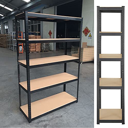 Autofather Storage Shelves Garage Shelving Unit, 5 Tier Heavy Duty Metal Shelves, Large Capacity Commercial Storage Rack Utility Shelf for Pantry Closet Office Laundry (39" L x 20" W x 77" H)