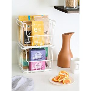 iDesign RPP Wire Medium Potato Storage Bin, Coconut