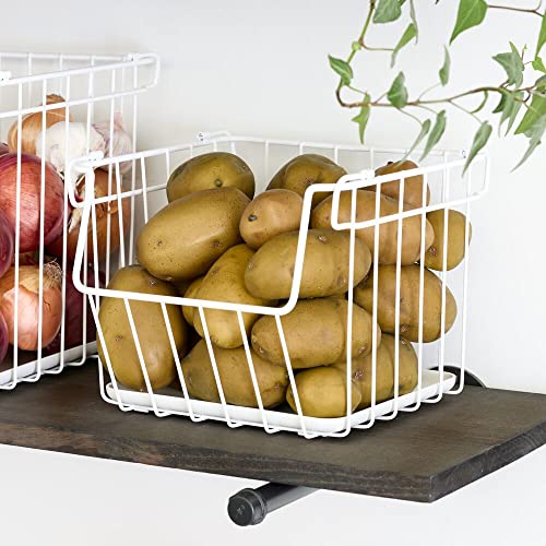 iDesign RPP Wire Medium Potato Storage Bin, Coconut