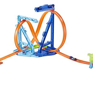 Hot Wheels Toy Car Track Set Infinity Loop Kit, 2 Stunt Set-Ups, Connects to Other Sets, Includes 1:64 Scale Car