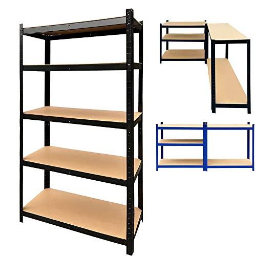 4-Tier Storage Shelving Unit (63.77 x 31.5 x 15.75) inch, Indoor/Outdoor, Heavy Duty Steel Storage Shelving Unit, Black