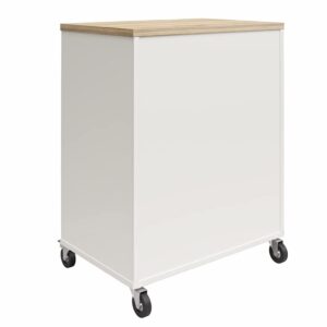 Systembuild Evolution Versa 4 Drawer Storage Cart in White and Weathered Oak