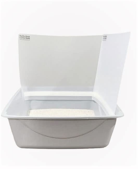 Cat Litter Box Pee Shield - 3 Pack - The Original - Helps Prevent Litter Scatter and Urine from Going Outside of The Litter Box. Wipe Clean in Place or Remove for Cleaning and reattach.