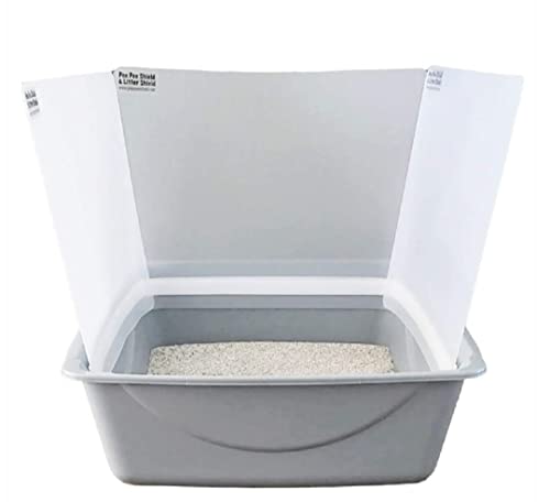 Cat Litter Box Pee Shield - 3 Pack - The Original - Helps Prevent Litter Scatter and Urine from Going Outside of The Litter Box. Wipe Clean in Place or Remove for Cleaning and reattach.