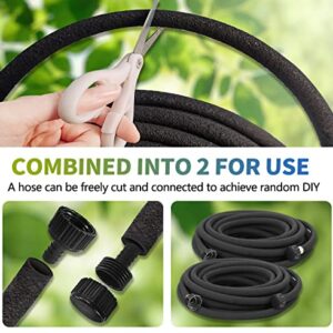 Holldoor 3 Pack Short Soaker Hose 15 Ft for Garden Beds, 1/2’’ Diameter Garden Hoses for Soaker 50 Ft, 70% Water Saving Drip Hose Irrigation for Lawn, Landscaping, Garden (15 FEET x 3PACK, Black)