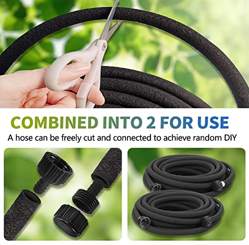 Holldoor 3 Pack Short Soaker Hose 15 Ft for Garden Beds, 1/2’’ Diameter Garden Hoses for Soaker 50 Ft, 70% Water Saving Drip Hose Irrigation for Lawn, Landscaping, Garden (15 FEET x 3PACK, Black)