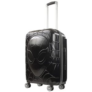 ful marvel spider-man 25 inch rolling luggage, molded hardshell suitcase with wheels, black