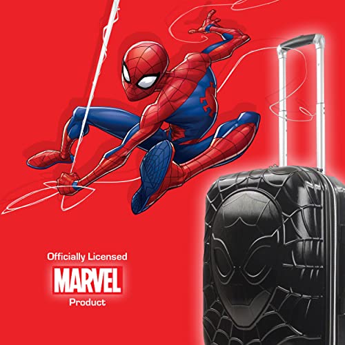 FUL Marvel Spider-Man 25 Inch Rolling Luggage, Molded Hardshell Suitcase with Wheels, Black