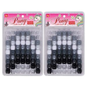 126 pcs beads jewelry making kit diy hair braiding bracelet ornaments crafts jumbo round pony (peal gray assorted)