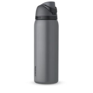 Owala FreeSip Insulated Stainless Steel Water Bottle with Straw for Sports and Travel, BPA-Free, 40-oz, Grayt