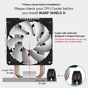 WIZMAX WARP Shield H, M.2 2280 SSD heatsink for Single and Double Side SSD, U-Type Copper Pipe with Thermal pad Heat Sink Computer PC PCIE M2 SSD Cooler,Black