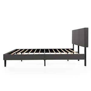 ZINUS Cambril Upholstered Platform Bed Frame with Sustainable Bamboo Slats / No Box Spring Needed / Mattress Foundation / Easy Assembly, King