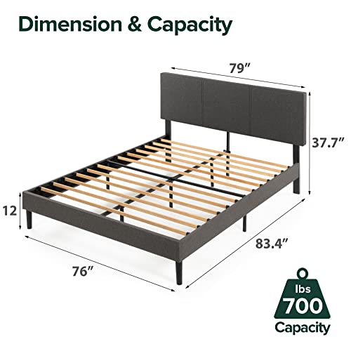 ZINUS Cambril Upholstered Platform Bed Frame with Sustainable Bamboo Slats / No Box Spring Needed / Mattress Foundation / Easy Assembly, King