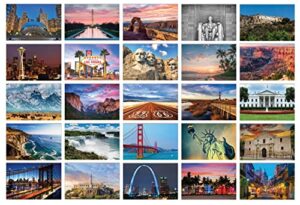 better office products 50 pack travel postcards, famous us landmarks and historical sites, high gloss photo post cards, 4 x 6 inch, 25 amazing photos of national landmarks