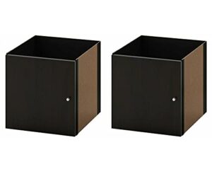 kallax shelf insert with door (set of 2) black brown 13x13 fit expedit