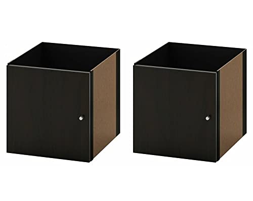 KALLAX Shelf Insert with Door (Set of 2) Black Brown 13x13 Fit EXPEDIT