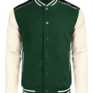 COOFANDY Mens Fashion Varsity Jackets Casual Leather Sleeves College Baseball Bomber Jacket Streetwear