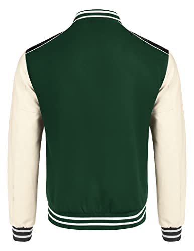 COOFANDY Mens Fashion Varsity Jackets Casual Leather Sleeves College Baseball Bomber Jacket Streetwear