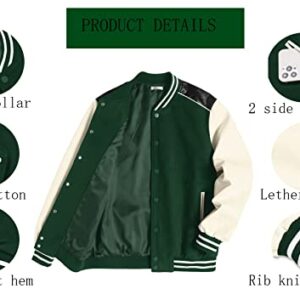 COOFANDY Mens Fashion Varsity Jackets Casual Leather Sleeves College Baseball Bomber Jacket Streetwear