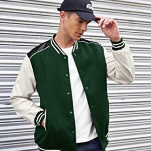 COOFANDY Mens Fashion Varsity Jackets Casual Leather Sleeves College Baseball Bomber Jacket Streetwear